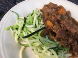 Lamb curry with zucchini noodles