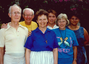 1990--ASs Frs. Gene Heerdinck, Thomas Maney, S. Rose Mae Rausch, AS Luis Avendano, S. Joan Gerads, AS Iris Prieto