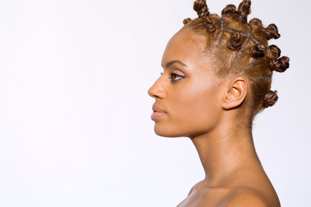 bantu knot set at Huetiful Salon