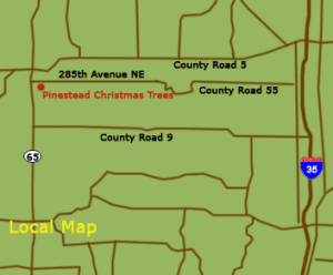 Directions and Maps to Pinestead Christmas Trees and Gift Shop