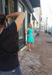photoshoot green dress